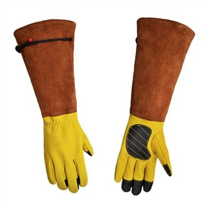 Lange Garten Rindsleder Gelbe Handschuhe